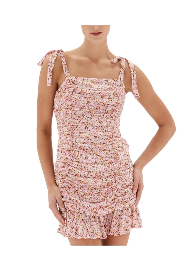 Delphine Little Darling Ruched Dress, Pink, Medium