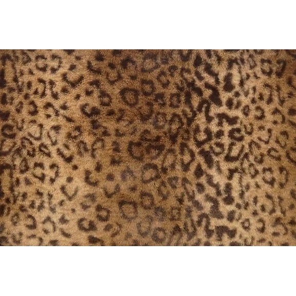 Minky Bunny Long Pile Brown Leopard Print Fabric / 22 OUNCES Per Yard / 58"/60" Wide/ Sold By The Yard