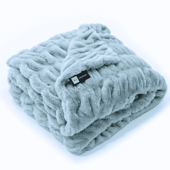 Minky Designs Glacier Glide Minky Blanket – Ultra Soft Faux Fur Throw Blanket for Couch, Bed & Home – Fluffy, Warm & Luxurious – Chic Collection (Medium, 50x60)