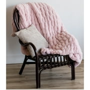 Minky Designs Luxurious Minky Blankets | Super Soft, Fuzzy, and Fluffy Faux Fur | Preppy Couch Covers & Throw Blankets | Ideal for Adults, Kids, Teens |Perfect Gift (Chic | Blossom Pink)