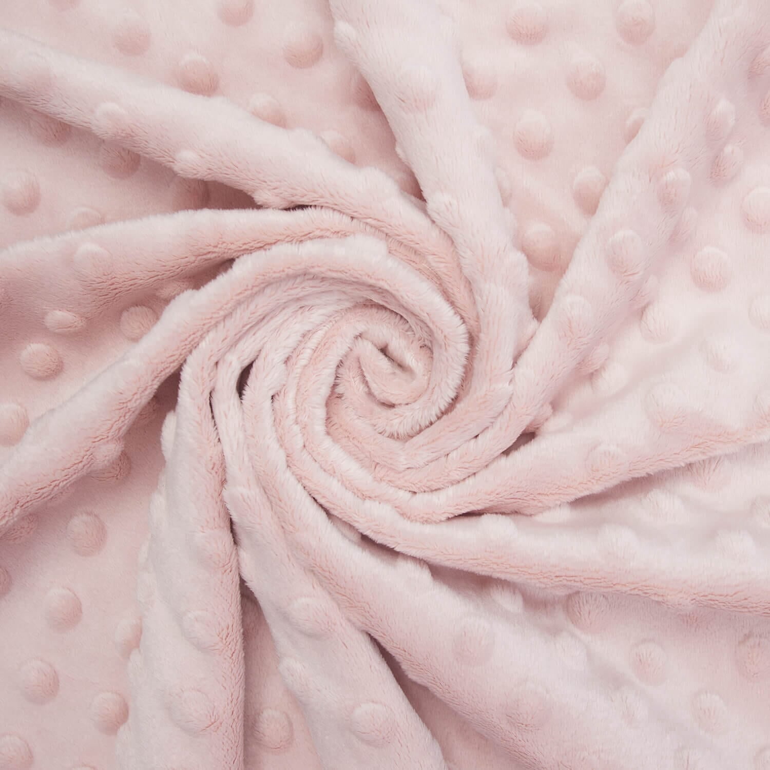 Minky Dimple Dot 60 Inch Soft Plush Polyester Microfiber Cuddle Fabric By The Yard - For Sewing Apparel, Accessories, Decor, And More (Blush, 1 Yard)