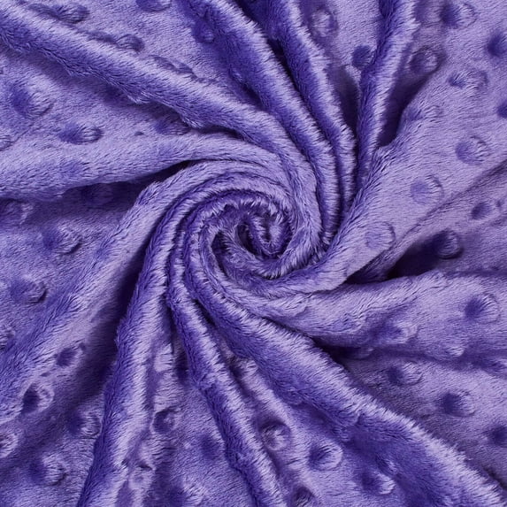 Minky Dimple Dot 60 Inch Soft Plush Polyester Microfiber Cuddle Fabric By The Yard - For Sewing Apparel, Accessories, Decor, And More (Purple, 10 Yards)