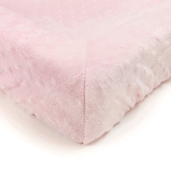 Rumble Tuff Polyester Machine Washable Hypoallergenic Minky Dot Compact Diaper Changing Pad, Pink