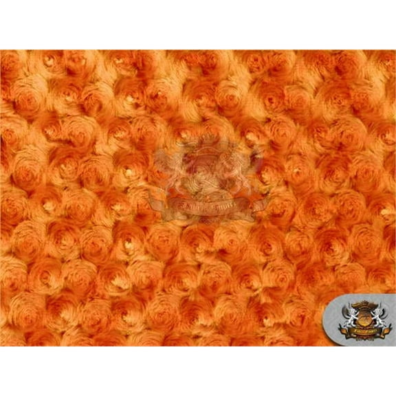 Minky Rosebud Orange Fabric By the Yard