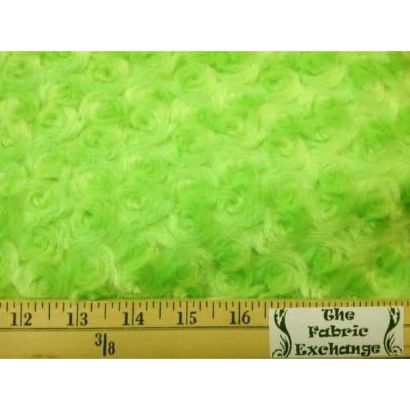 Minky Rosebuds Lime 60 Inch Wide Fabric By the Yard (F.E.