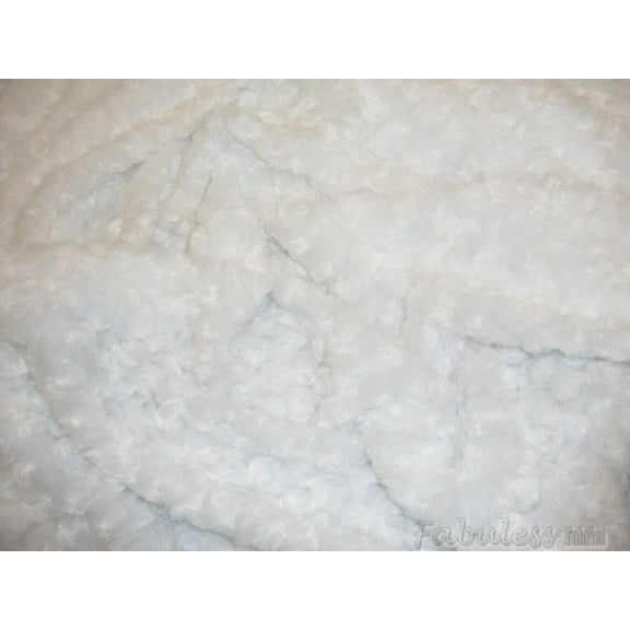 Minky White Rosebud Soft Cuddle Fabric By The Yard