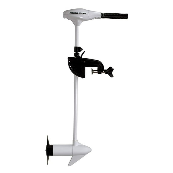Minn Kota Riptide White Saltwater 36" Shaft 45 lb Thurst Battery Transom Mount Trolling Motors with Push Button Start and Prop Pin, Nut, Washer