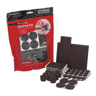 Premium Felt Furniture Pads, 233 Piece Multipack, Various Shapes & Sizes,  Oatmeal Felt, by MinnARK 