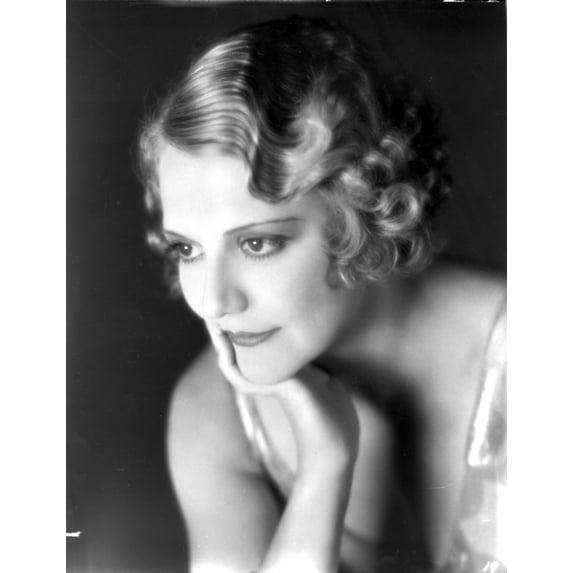 Minna Gombell sitting and Leaning Face on Hand Portrait Photo Print (24 x 30)