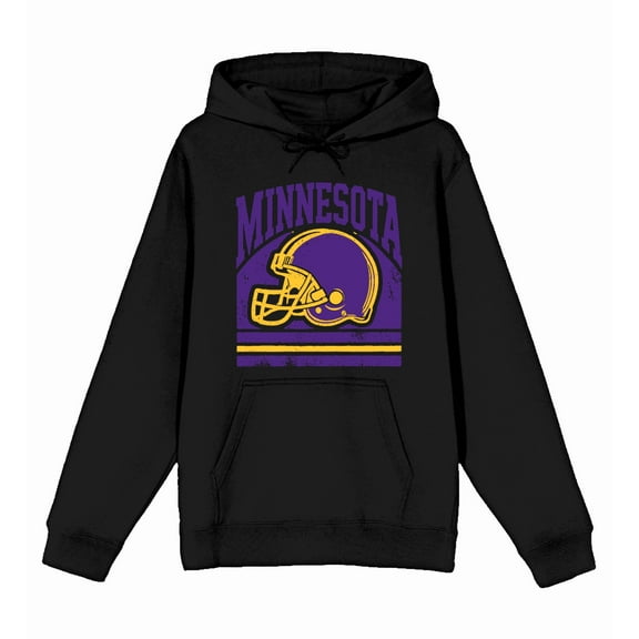Minneapolis Football Adult Black Long Sleeve Hoodie-XS