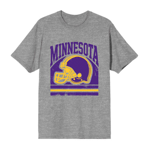 Minneapolis Football Adult Heather Gray Crew Neck Short Sleeve Tee-XL