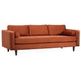 thumbnail image 1 of Minneapolis Mid-Century Modern Rectangular Pillow Back Velvet Sofa in Orange, 1 of 5
