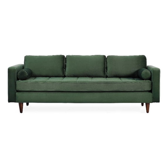 Minneapolis Mid Century Style Pet Friendly Velvet Living Room Sofa in Green