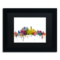 Minneapolis Minnesota Skyline' Canvas Art by Michael Tompsett, Black Matte, Black Frame
