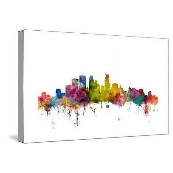 Minneapolis Minnesota Skyline, Scenic Stretched Canvas Wall Art by Michael Tompsett Sold by Art.Com