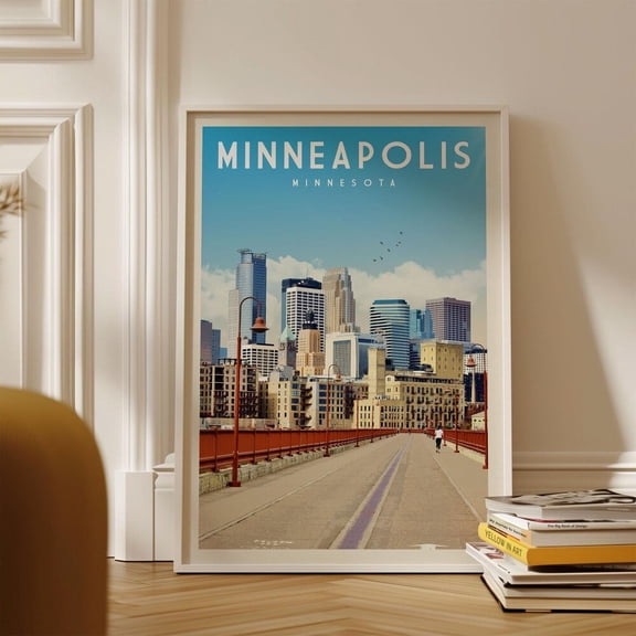 Minneapolis Poster Minneapolis Print Minneapolis Wall Art Minnesota Decor Minnesota Gift Minnesota Travel Poster Minnesota Map Art