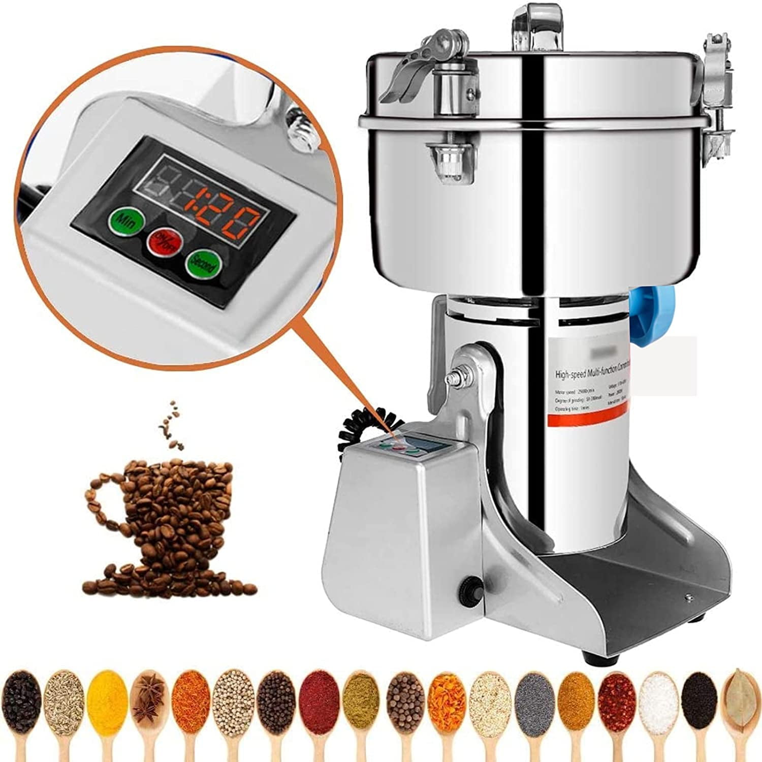 Powerful Grains Spices Grinder Cereals Coffee Dry Food Chopper Processor  Blender Pepper Mill Grinding Machine Home Kitchen Tools