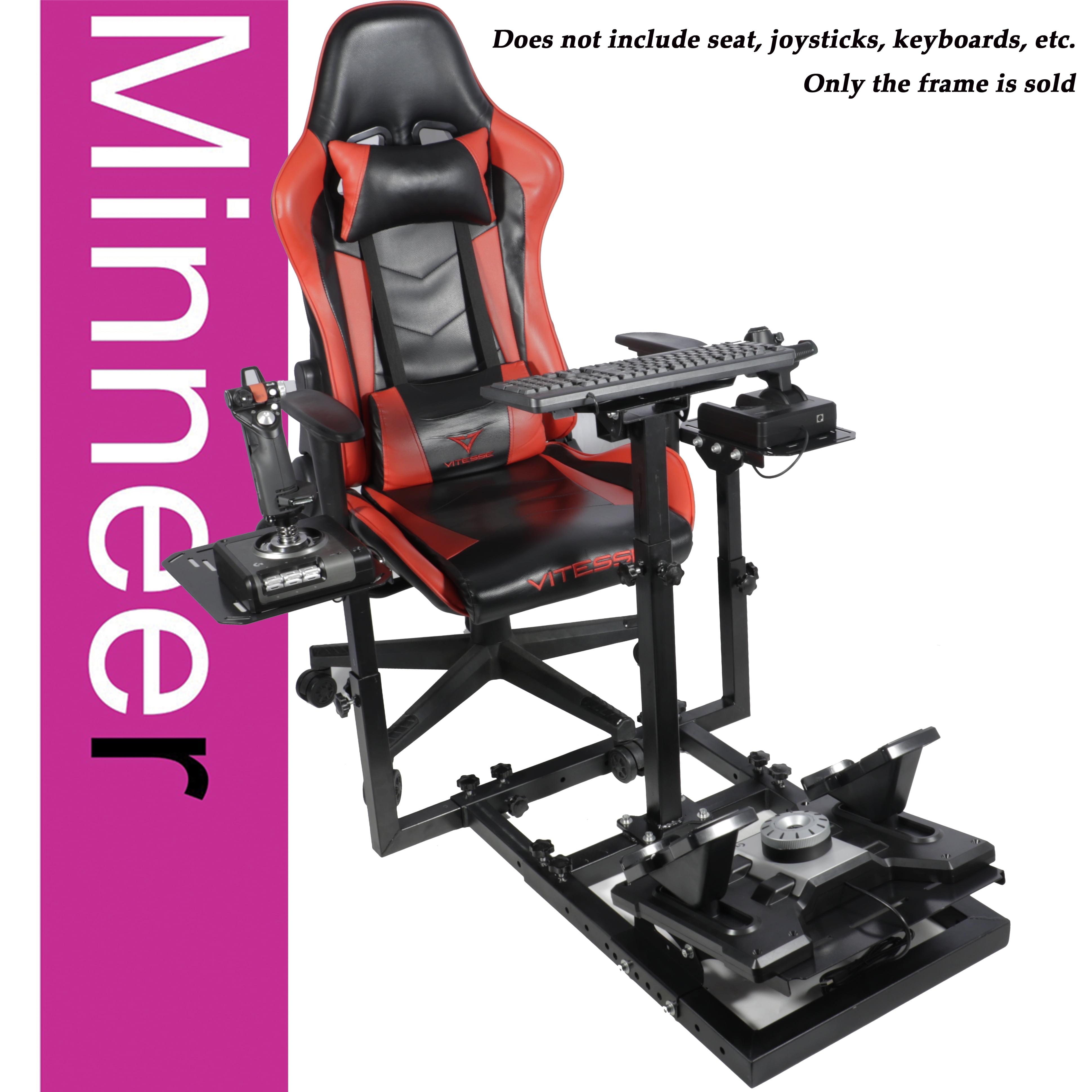 Minneer Universal Flight Sim Stand Racing Simulator Cockpit Fit Logitech G27  G29 X52 Thrustmaster Saitek 