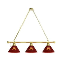 University of Minnesota 3 Shade Billiard Light with Brass Fixture