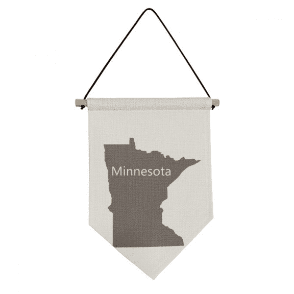 Minnesota America USA Map Outline Canvas Flag Hanging Wall Art Decor Banner