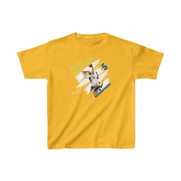 Minnesota Anthony Edwards 5 Cartoon basketball fan gift Kids Cotton Tee