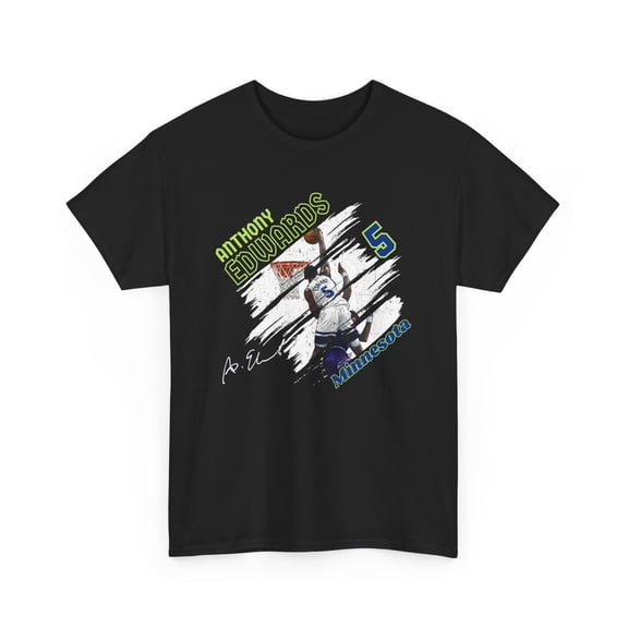 Minnesota Anthony Edwards 5 Cartoon basketball fan gift Unisex Cotton Tee