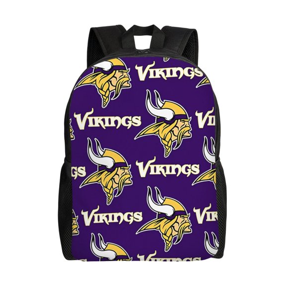 Minnesota Backpack Lightweight Bookbag Durable Casual Travel Daypack Waterproof Laptop Bag With Side Pockets Ball Team Logo Print Gifts For Sports Game Fans
