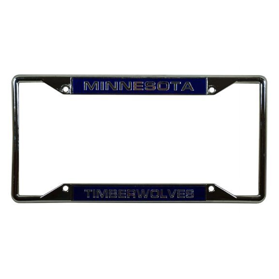 Minnesota-Basketball-Timberwolve's EZ View Chrome Metal Laser Cut License Plate Frame