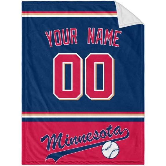 Minnesota Blanket Throw Blanket Custom Any Name and Any Number Gifts for Men Women Baby