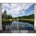 thumbnail image 1 of Ambesonne Minnesota Curtains 2 Panel Set, Forest River Scenery, 108" x 63", Multicolor, 1 of 3