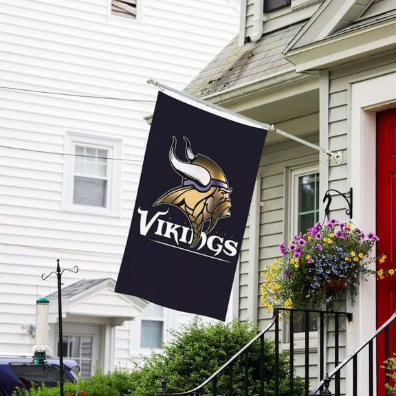 Minnesota Custom Vertical Double Sided Flag 3x5FT, American Football Team Fans Support Victory Flag for Indoor and Outdoor Garden Wall Decoration