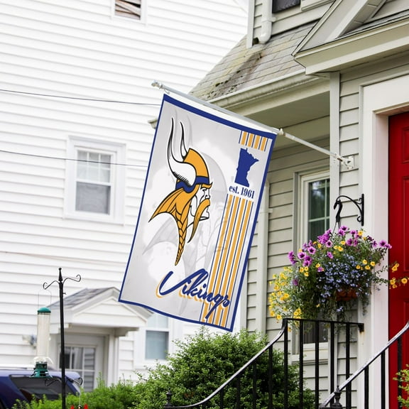 Minnesota Custom Vertical Double Sided Flag 3x5FT, American Football Team Fans Support Victory Flag for Indoor and Outdoor Garden Wall Decoration