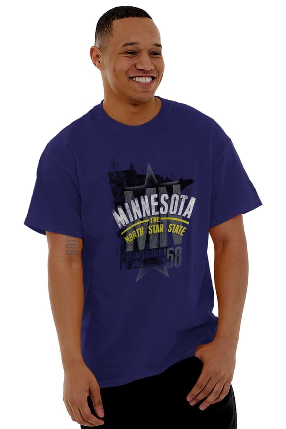 Minnesota Distressed State Shape MN Plus Size Crewneck Graphic Tee Shirt Brisco Brands 3X