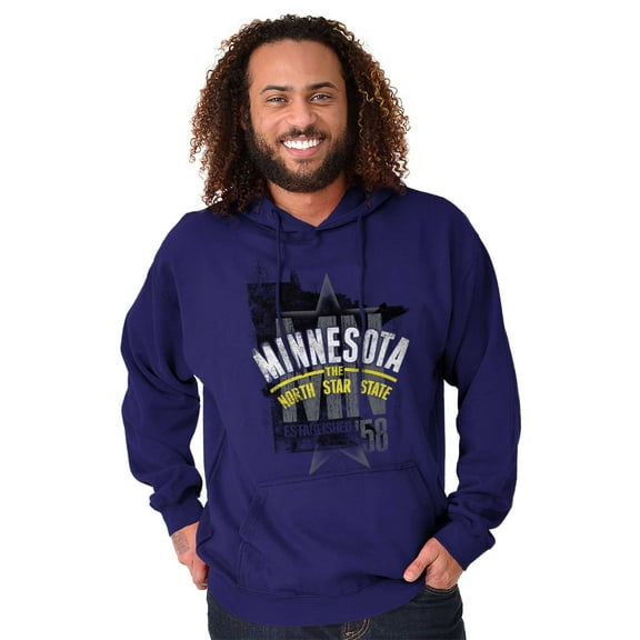 Minnesota Distressed State Shape MN Unisex Plus Fleece Graphic Hoodie Brisco Brands 2X