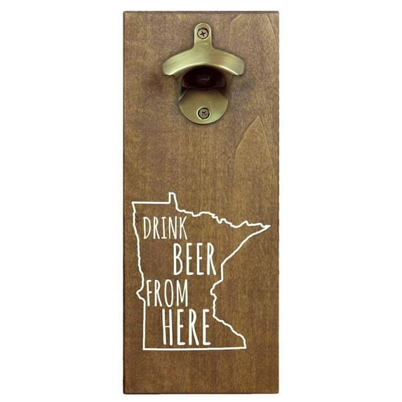 Torched Beer Bottle Opener Magnetic Cap Catcher 12" x 5" x 2.5" Minnesota