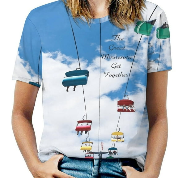 Minnesota Fair Rides Women's T-Shirt Short Sleeve T Shirts Tops Tee Ladies Loose T