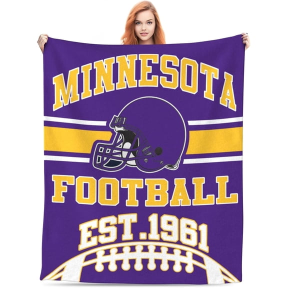 Minnesota Fans Blanket Gifts 50x60 inches Soft Lightweight Flannel Throw Blanket for Men Women Youth Kids Classic Football Team Color Blankets for Sofa Bed Bedroom Living Room