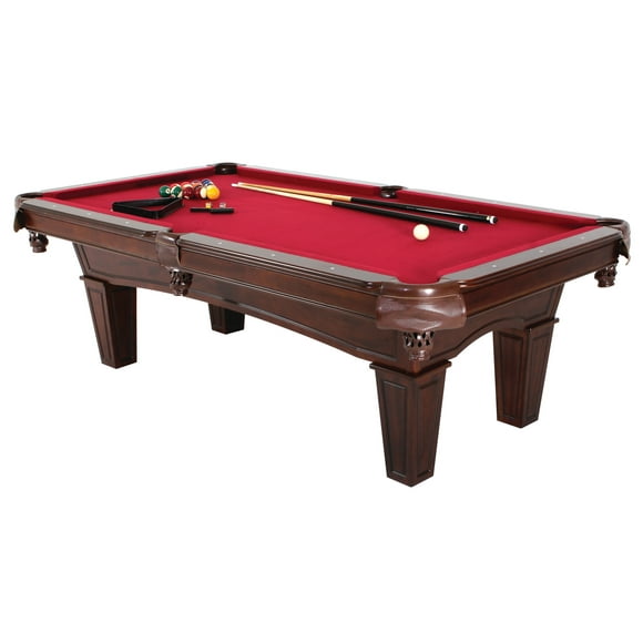 Minnesota Fats Fullerton Billiard Table - 7.5' - In dark Chestnut Finish with Triangle Rack, Chalk, Ball Set, Brush and 2 One-Piece Cues