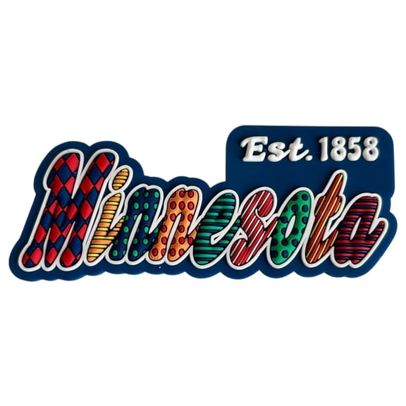 Minnesota Festive Multicolor Letters Fridge Designer Magnet 3.25" x 1.25"