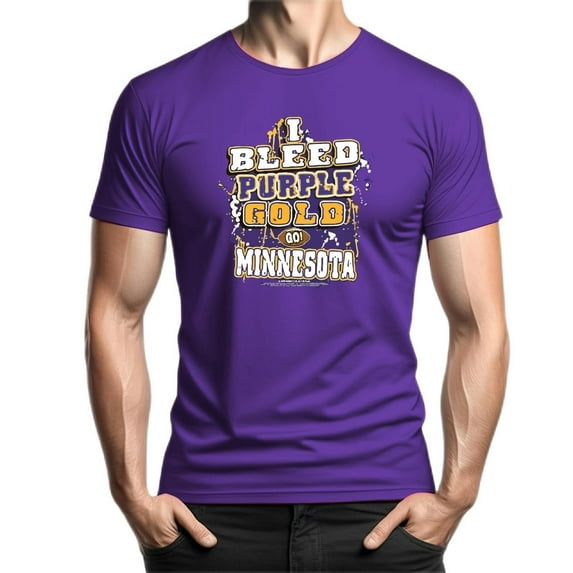 Minnesota Football "I Bleed Purple and Gold - GO Minnesota!" Purple T-Shirt