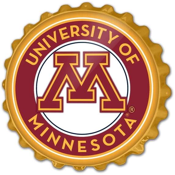 Minnesota Golden Gophers 19'' x 19'' Logo Bottle Cap Wall Sign