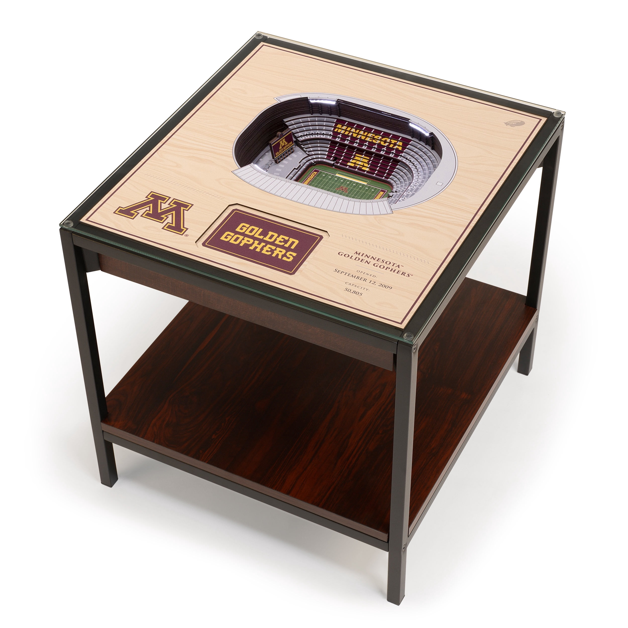 Minnesota Golden Gophers 25-Layer StadiumViews Lighted End Table