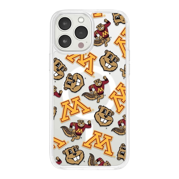 Minnesota Golden Gophers HD Phone Case Compatible with MagSafe Apple iPhone 15 (Scattered) by Affinity Bands