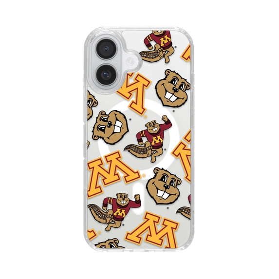 Minnesota Golden Gophers HD Phone Case Compatible with MagSafe Apple iPhone 16 (Scattered) by Affinity Bands