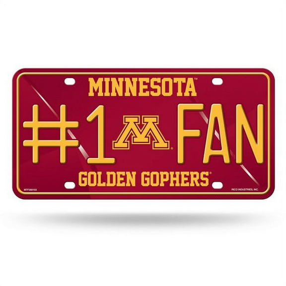 Minnesota Golden Gophers NCAA #1 Fan Metal License Plate Auto Tag