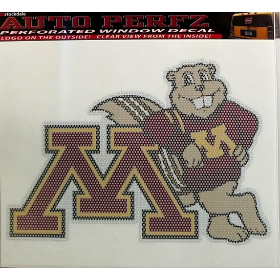 Minnesota Golden Gophers SD Medium 8" Perforated Auto Window Film Decal University of