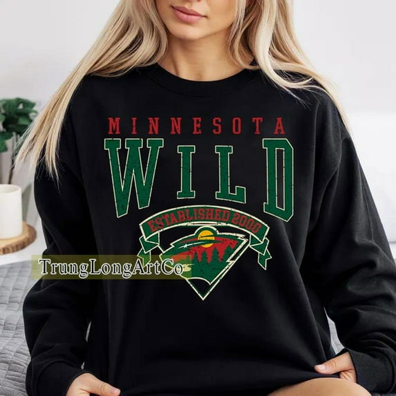 Minnesota Hockey Sweatshirt Crewneck, Vintage Wild shirt, Minnesota Hockey Fan shirt, Hockey Tee, Wild Sweatshirt