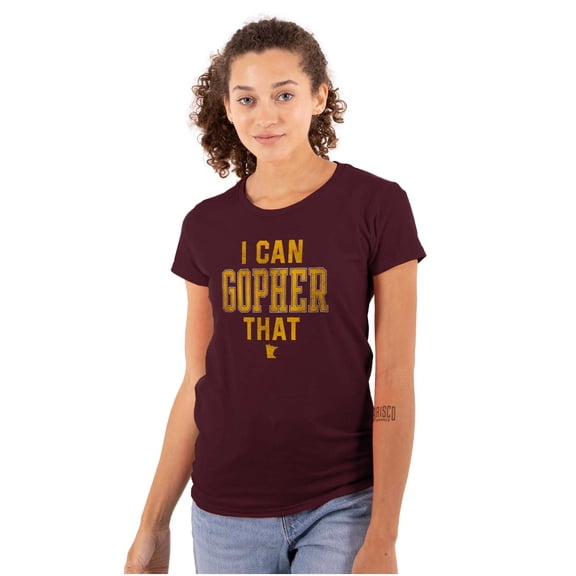 Minnesota I Can Go For That Funny Pun Womens Slim Fit Graphic Tee Brisco Brands L