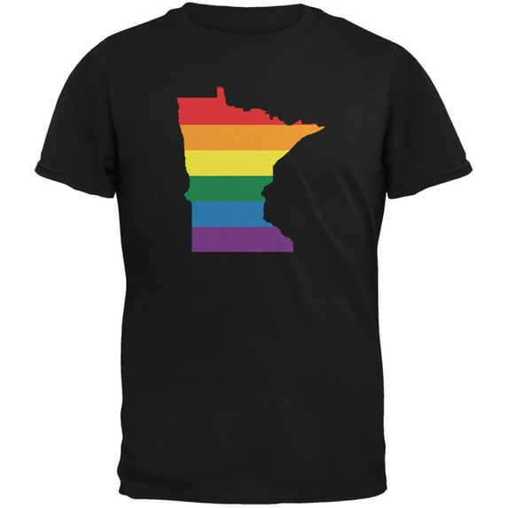 Minnesota LGBT Gay Pride Rainbow Black Adult T-Shirt - 2X-Large