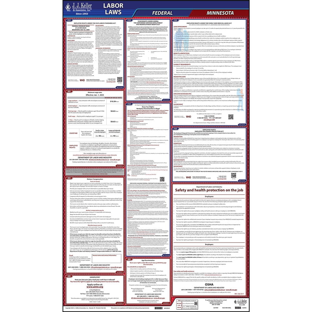 Minnesota Labor Law Poster, AllinOne OSHA Compliant MN State